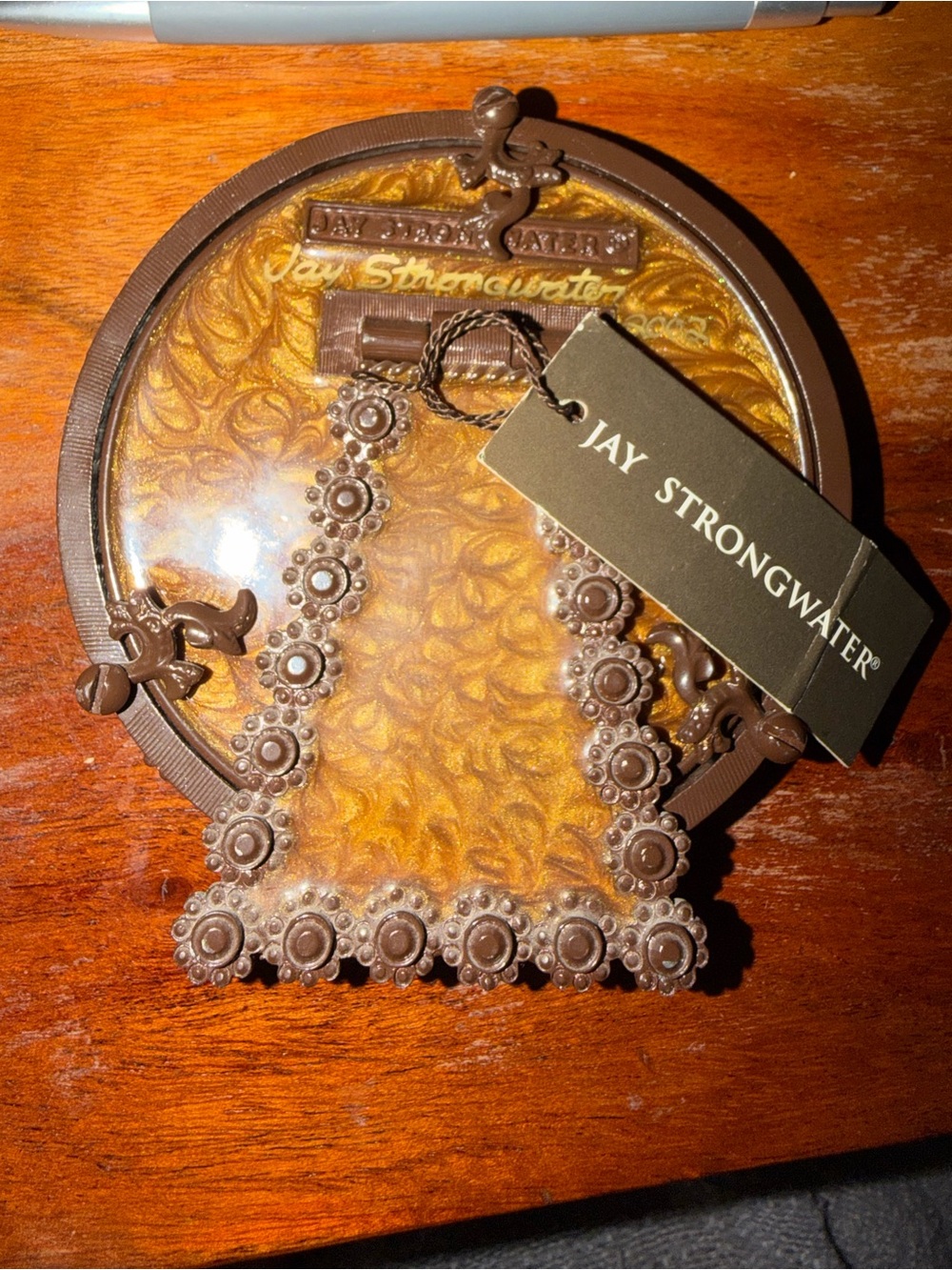 Jay Strongwater Brown frame autographed and dated on back. Not used, no box